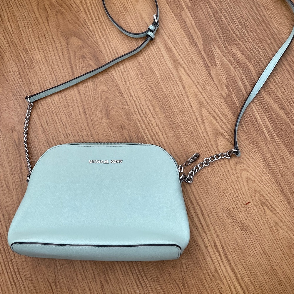 MICHAEL Michael Kors Cindy Saffiano Dome Crossbody - Mint - Picture 1 of 2